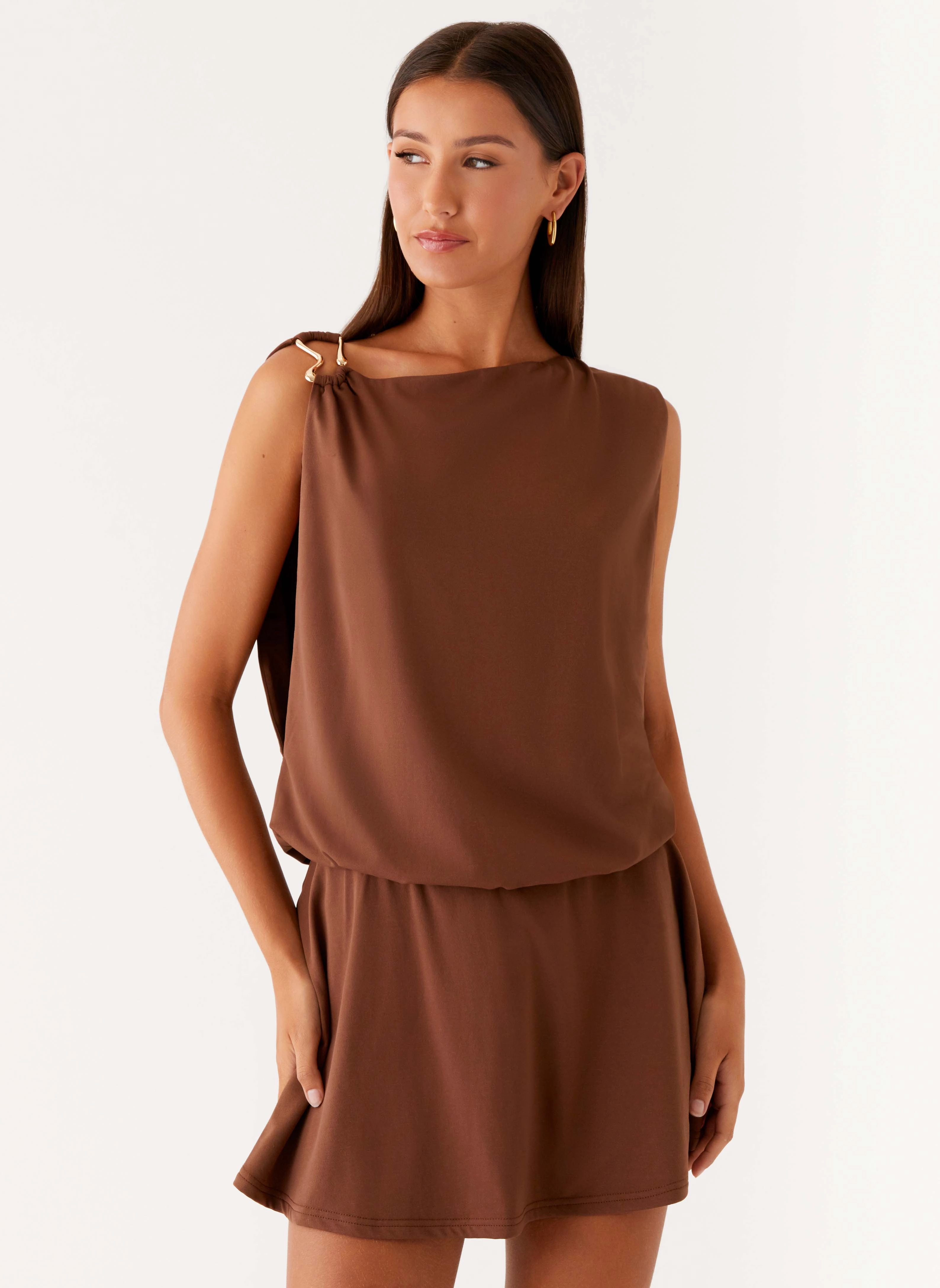 Bright Appeal Ala Mini Dress - Chocolate