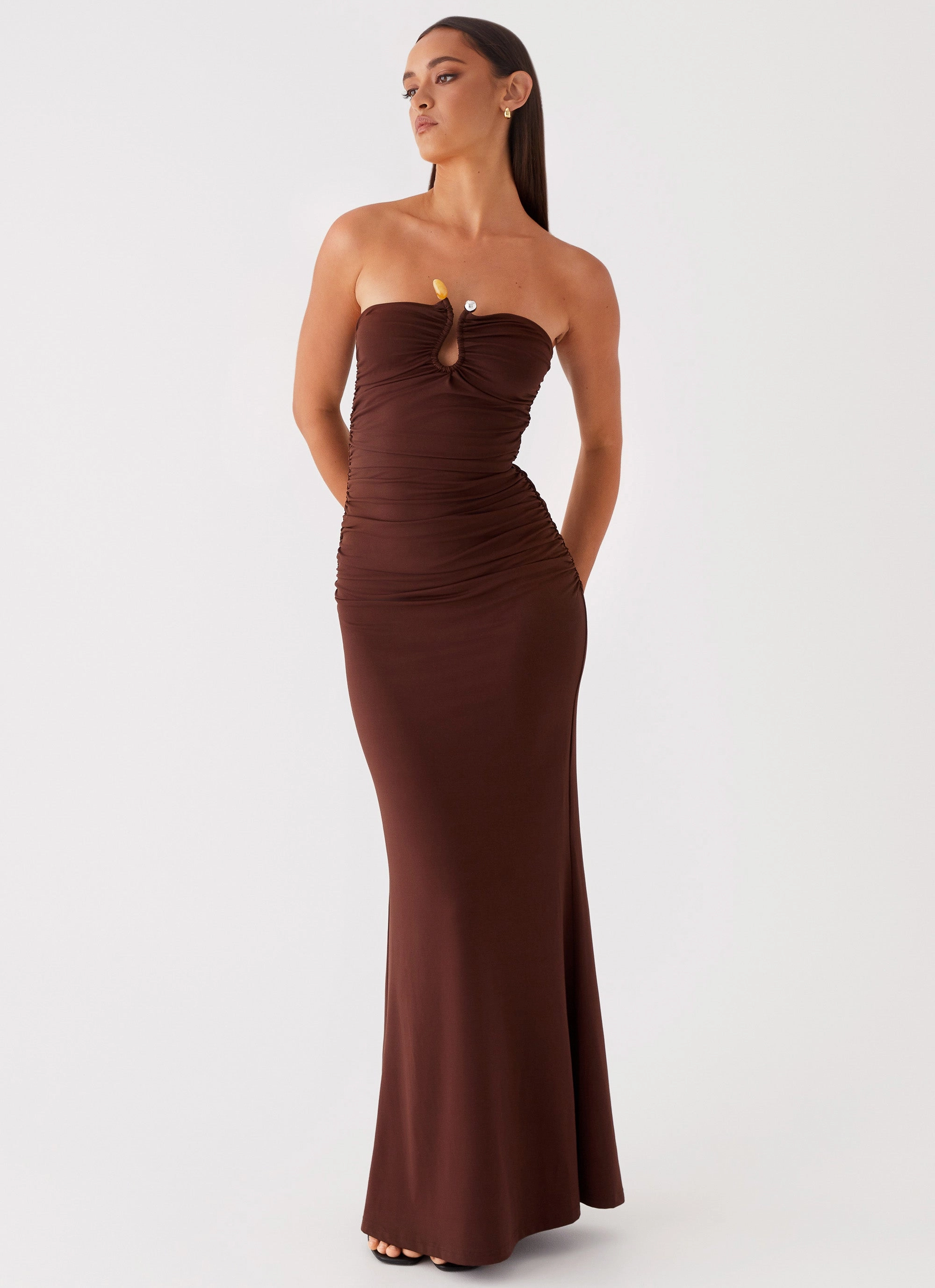 Rudy Maxi Dress - Brown Sleek Outline