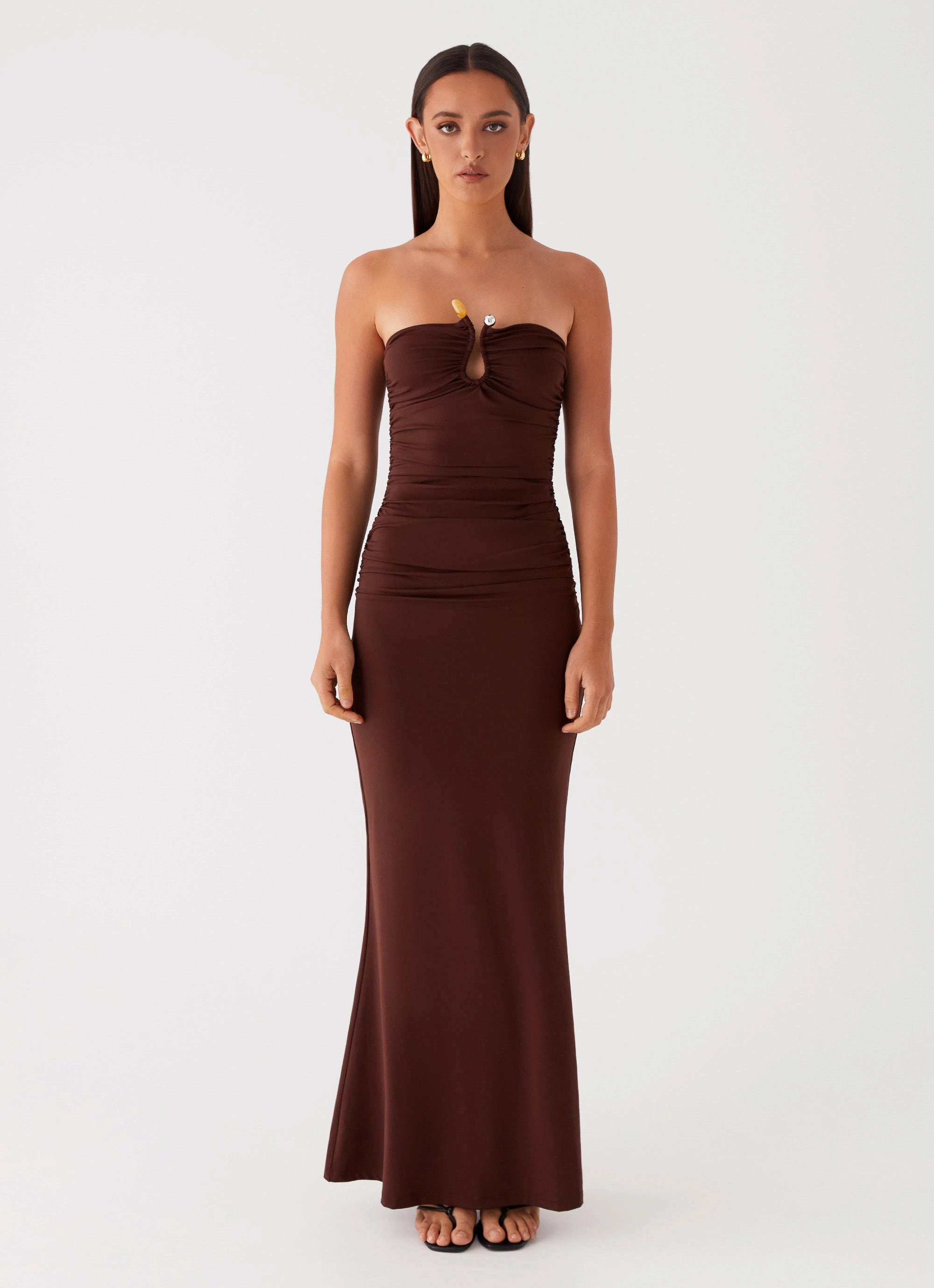 Winter-Season Rudy Maxi Dress - Brown