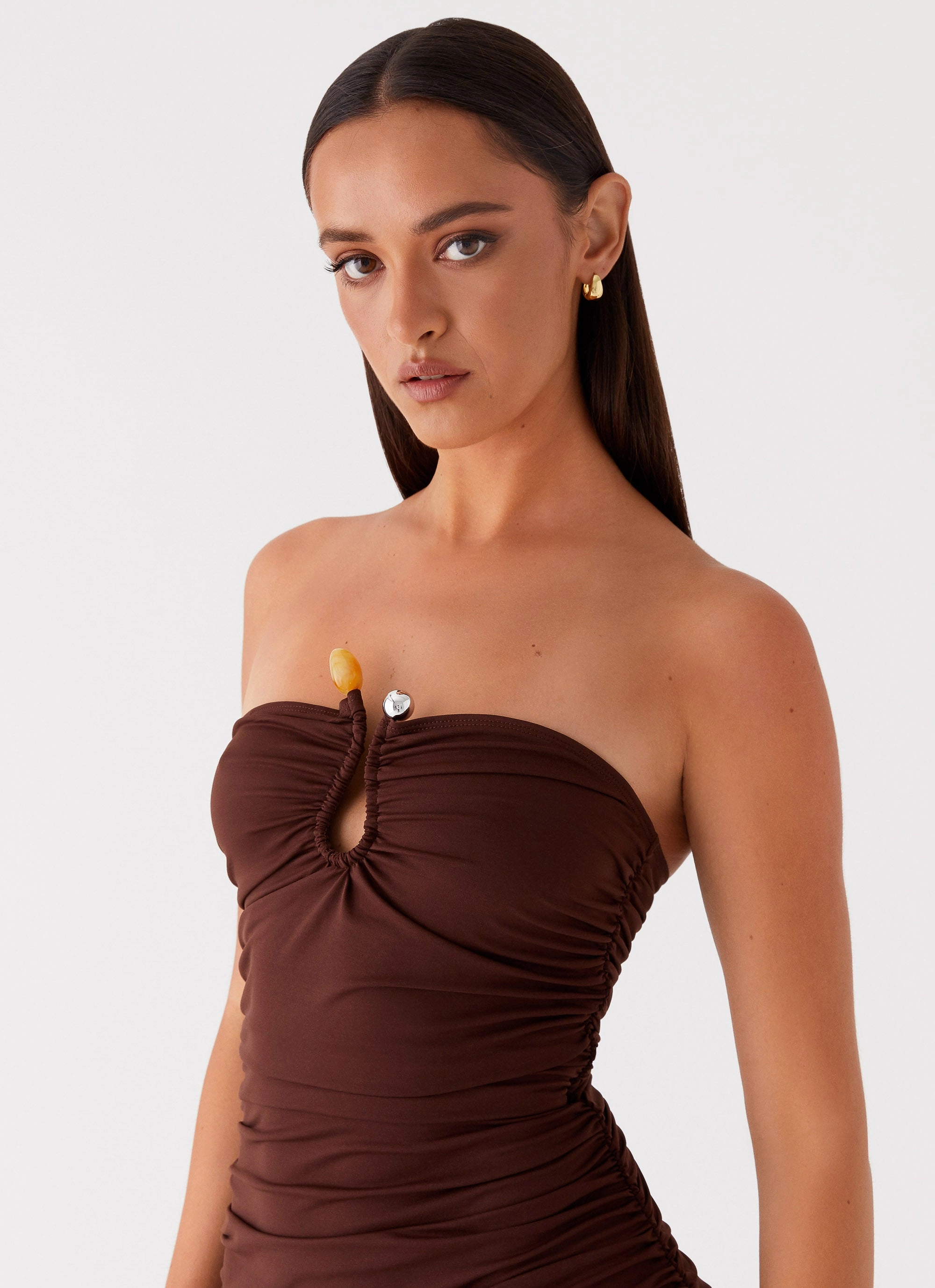 Soft Texture Rudy Maxi Dress - Brown
