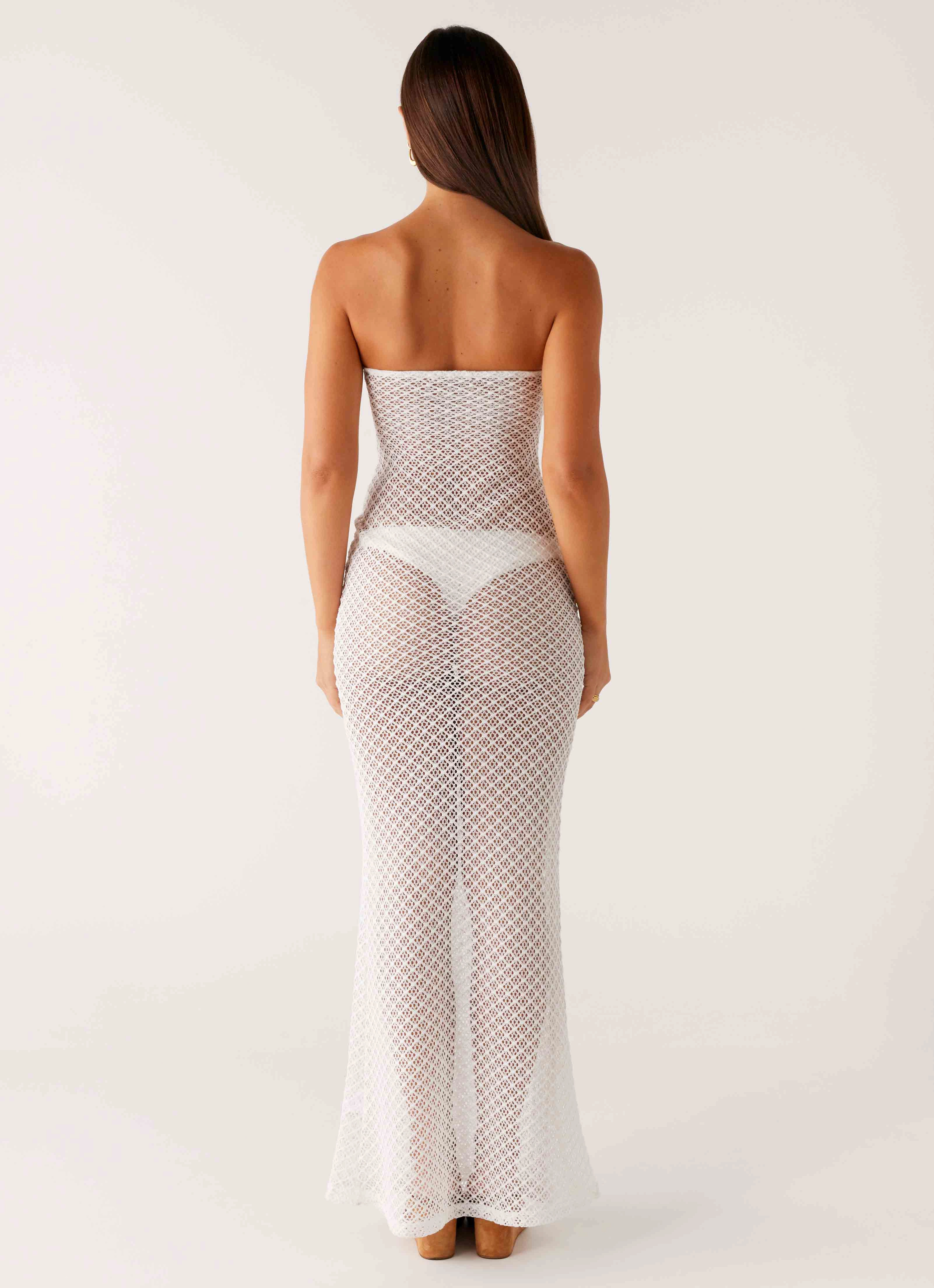 Showcase Crochet Maxi Dress - Ivory Cute Glow