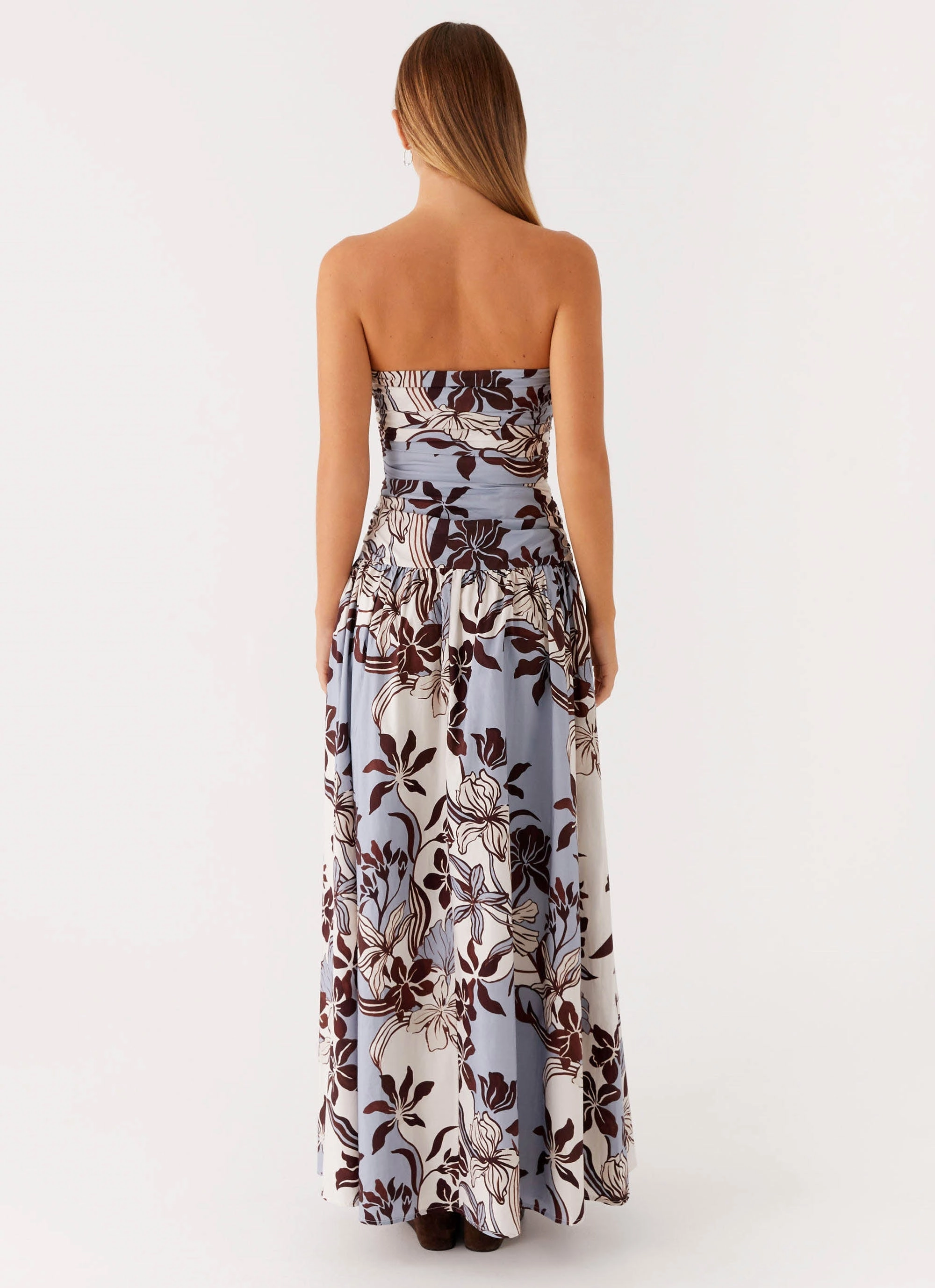 Airy Movement Modern and Feminine Carmel Maxi Dress - Bluewood Blossom