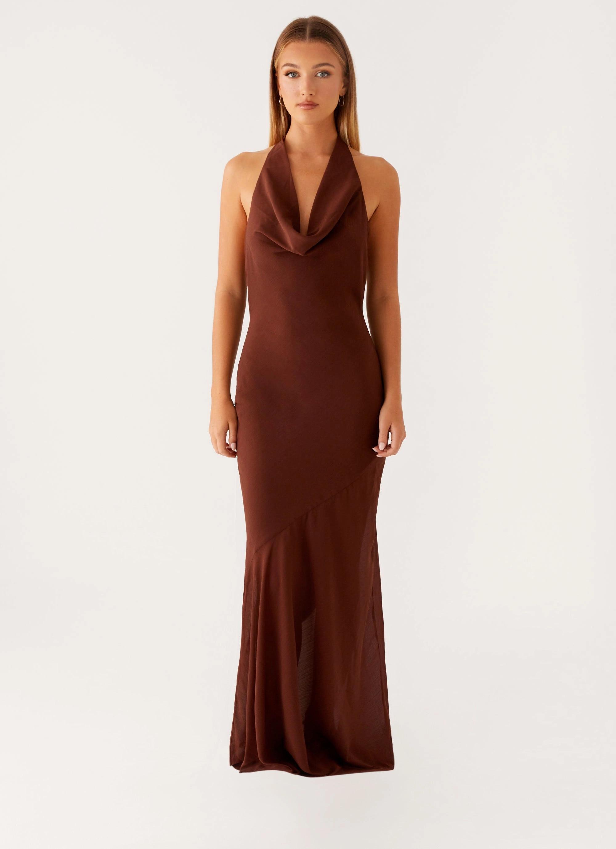 Sullivan Maxi Dress - Chocolate Casual Lines Fit Vibe