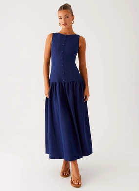 All Layer Anytime Wear Hayes Denim Midi Dress - Indigo