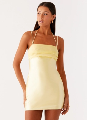 Belize Mini Dress - Lemon Smart Detail