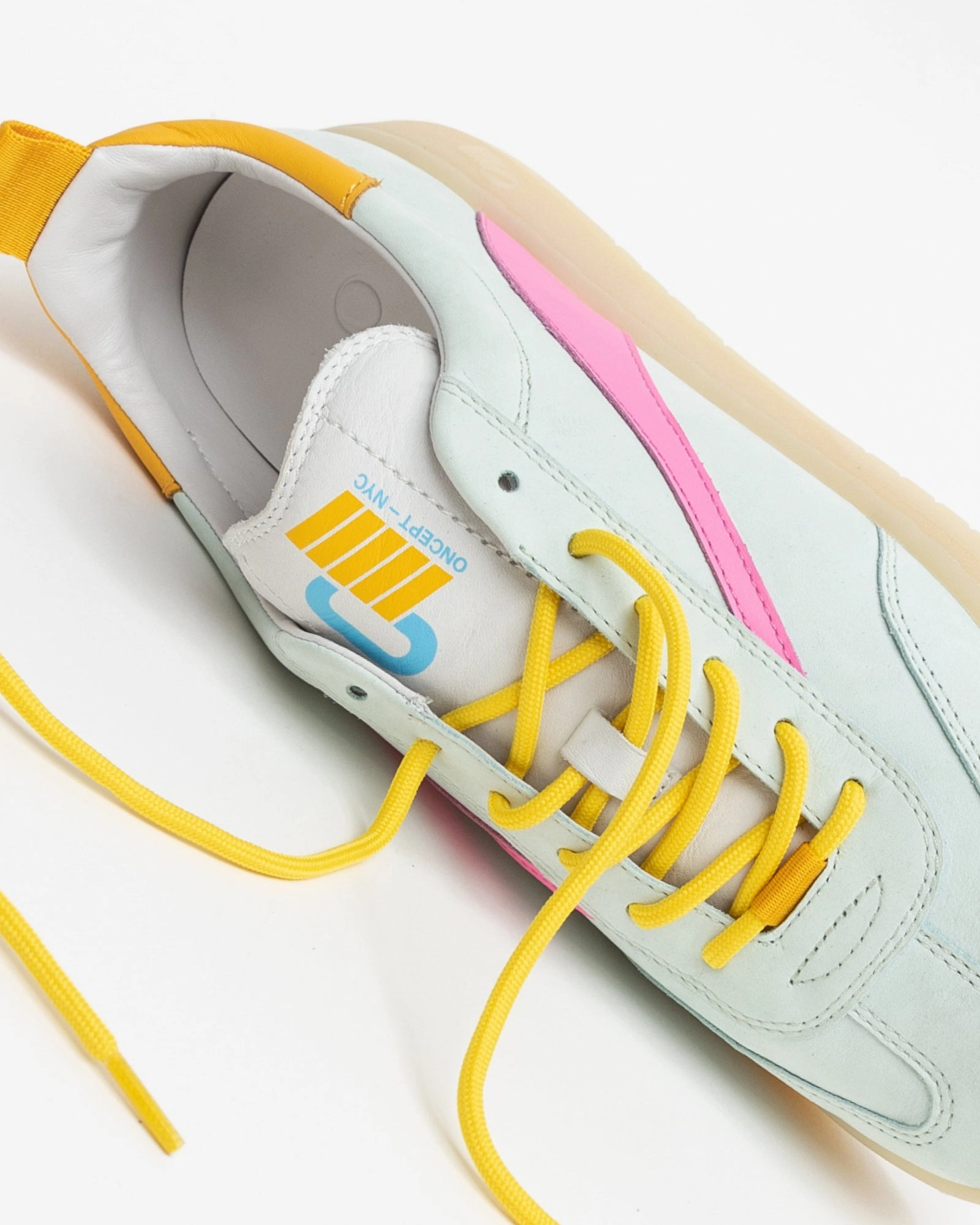 Tension Dispersing Outsole Elastic Gusset Tongue Oncept Panama Sneakers in Aqua Chill