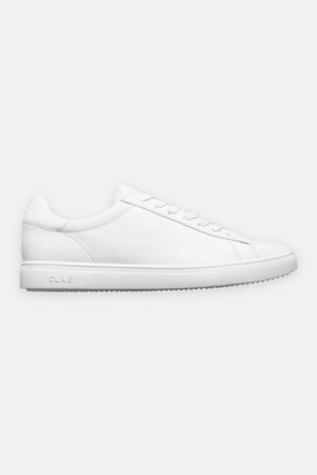 Clae Bradley Essentials in Triple White Leather Dynamic Lateral Support Fitness Ready