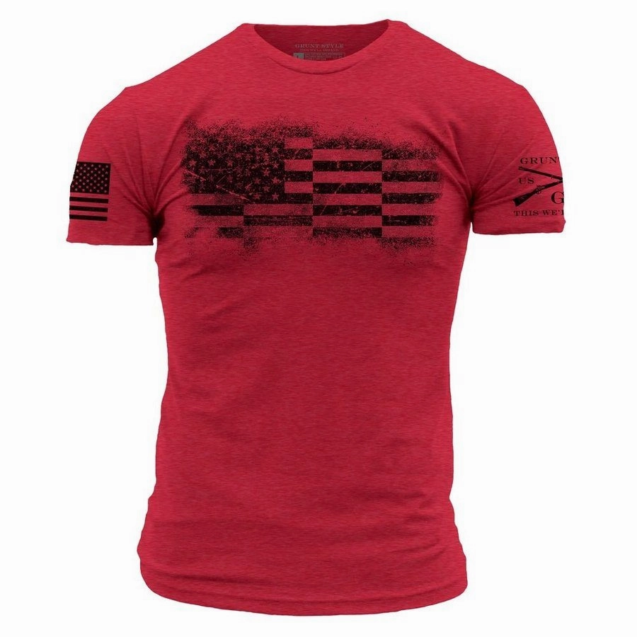 Chill Mode spandex blend Bar Flag T-Shirt - Red