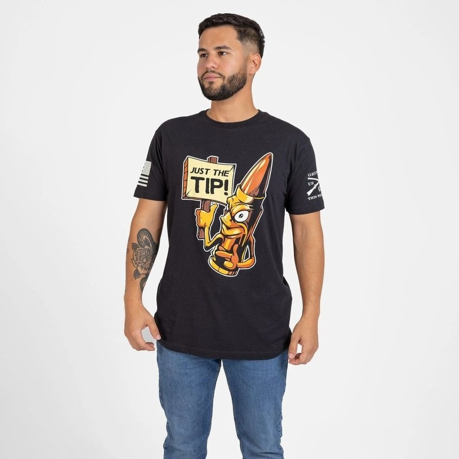 Just The Tip T-Shirt - Black Simple Wear Unique Design