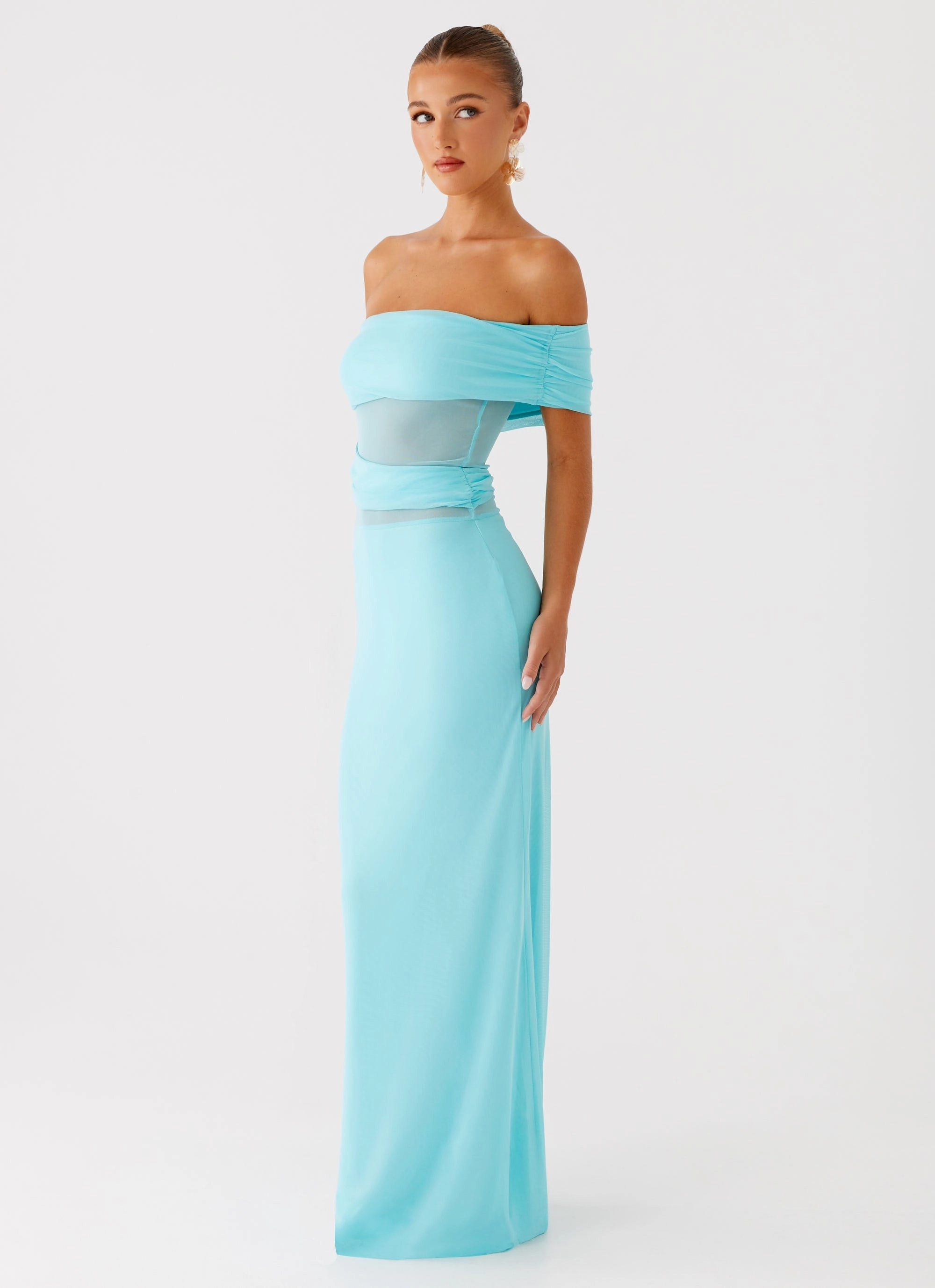 SustainableCotton Neutral Base Lumi Maxi Dress - Turquoise