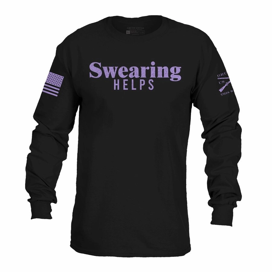 Swearing Helps Long Sleeve - Black Breathable Stretch Fit
