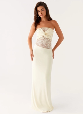 Sweet Energy Strapless Maxi Dress - Yellow Casual Edge