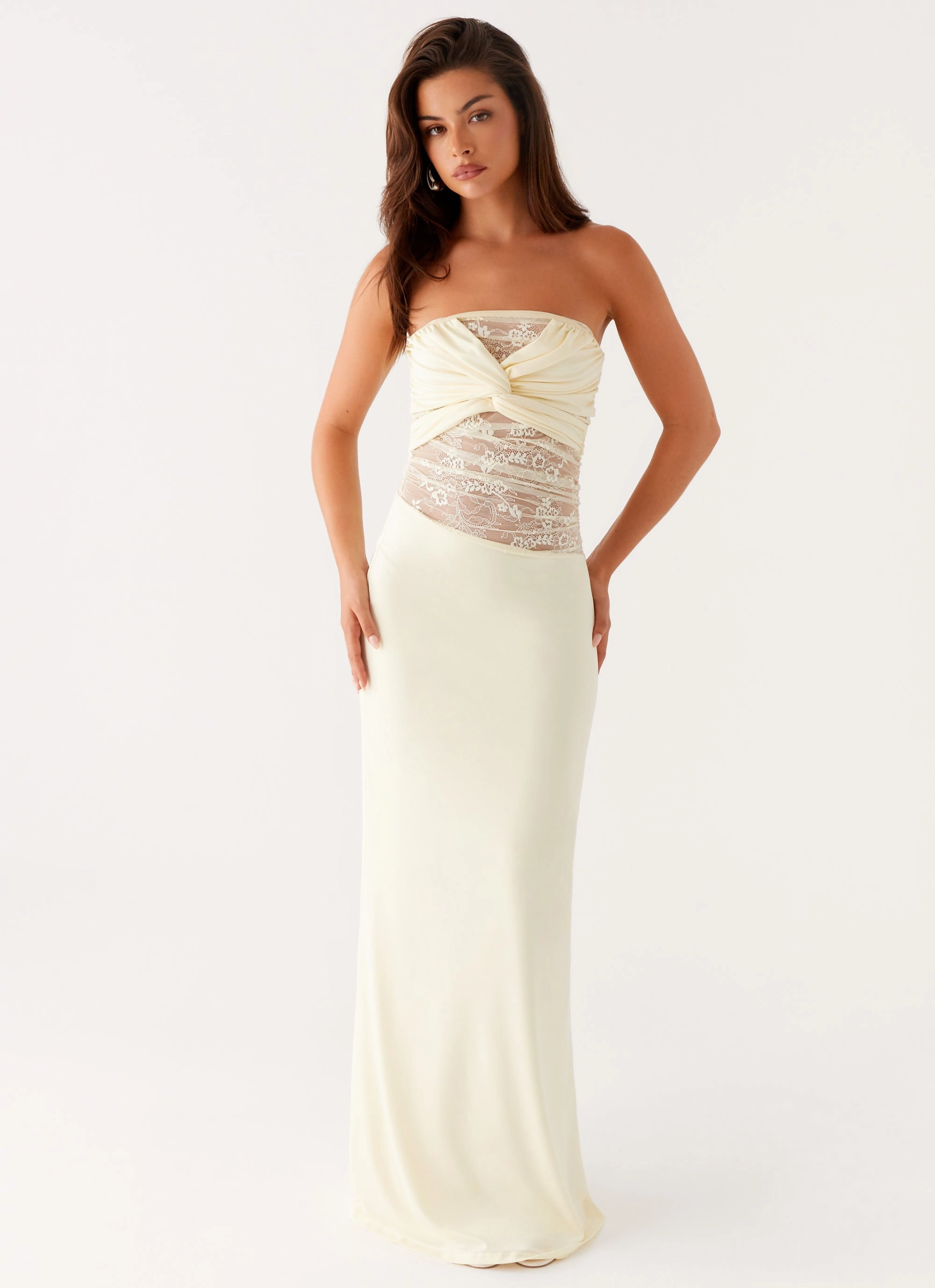 Sweet Energy Strapless Maxi Dress - Yellow Casual Edge