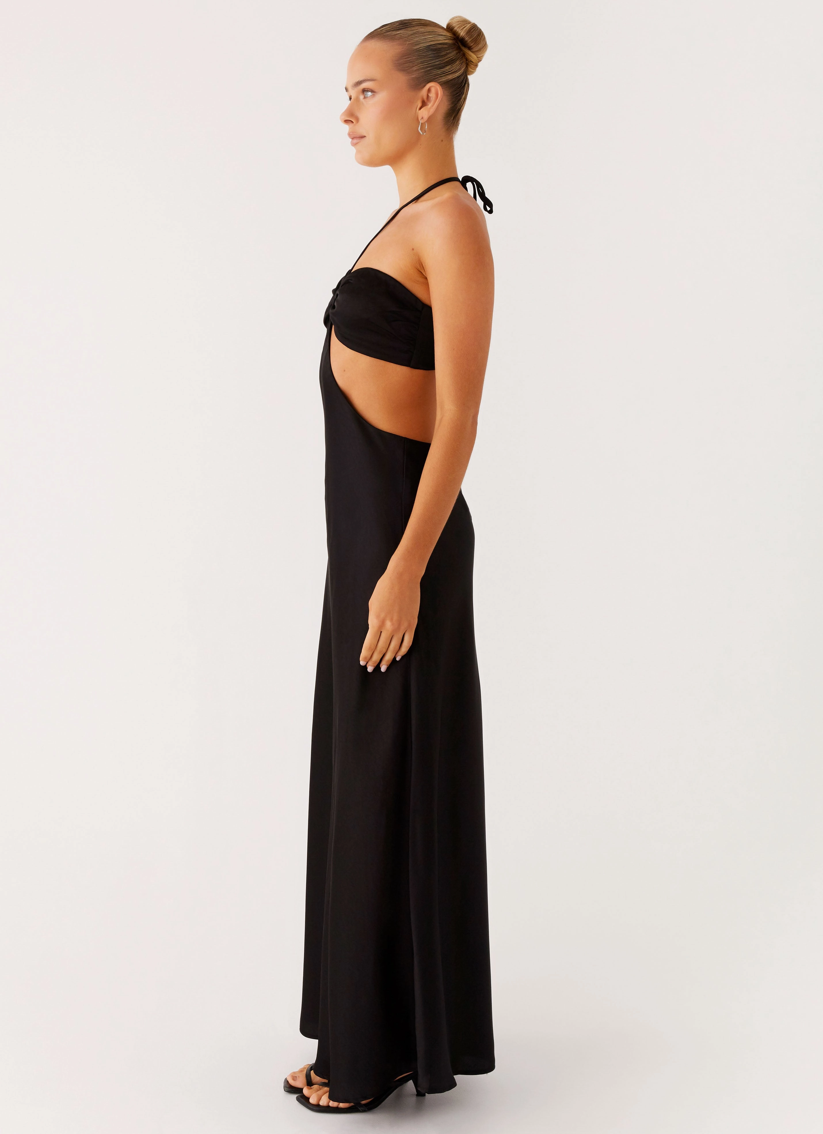 Subtle design Sweetheart Cut Out Maxi Dress - Black