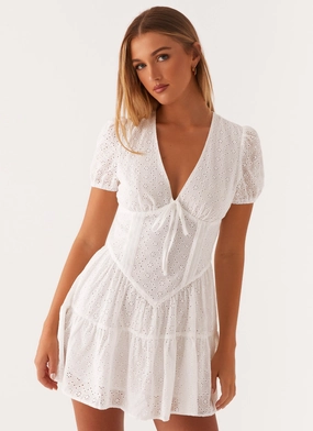 Sweetness Mini Dress - White Self Power Timeless Design