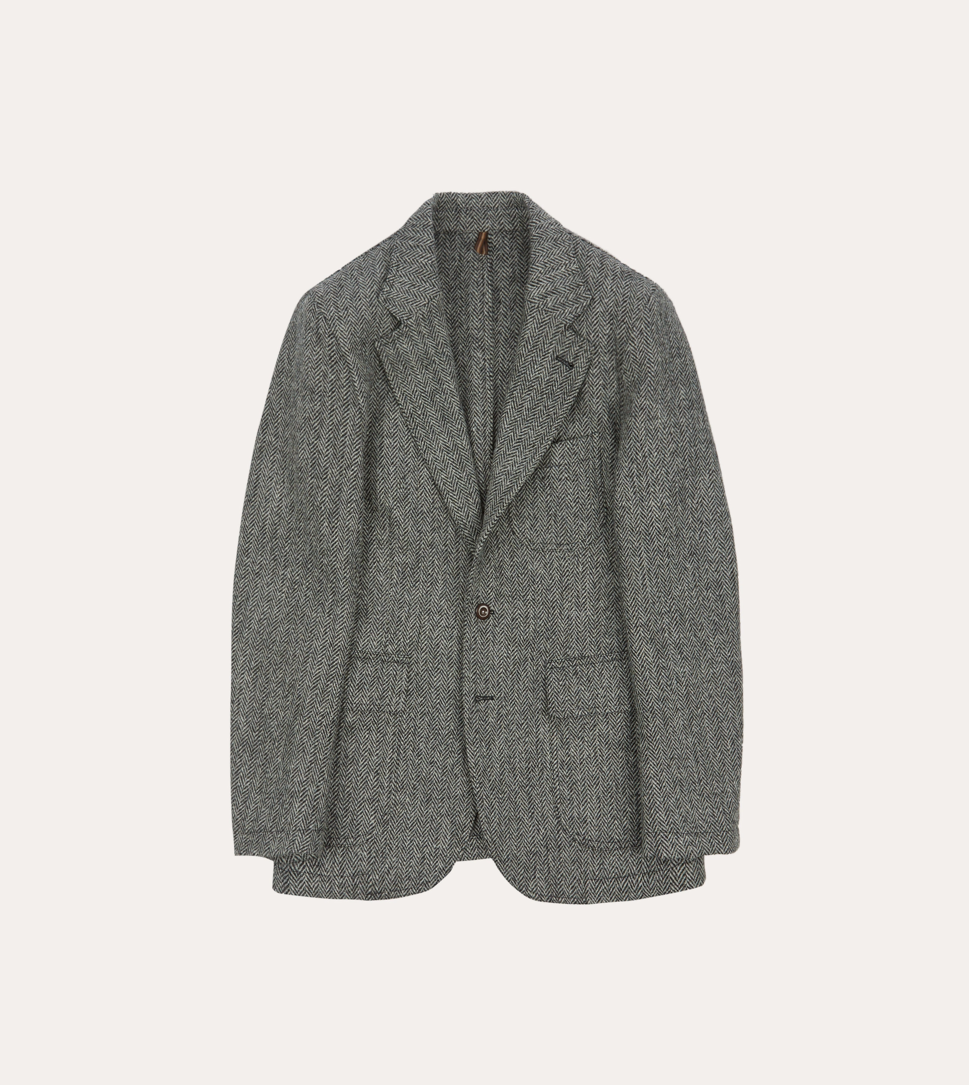 Grey Herringbone Harris Tweed Games Blazer Mk. VII Dapper Look Sleek and Sharp
