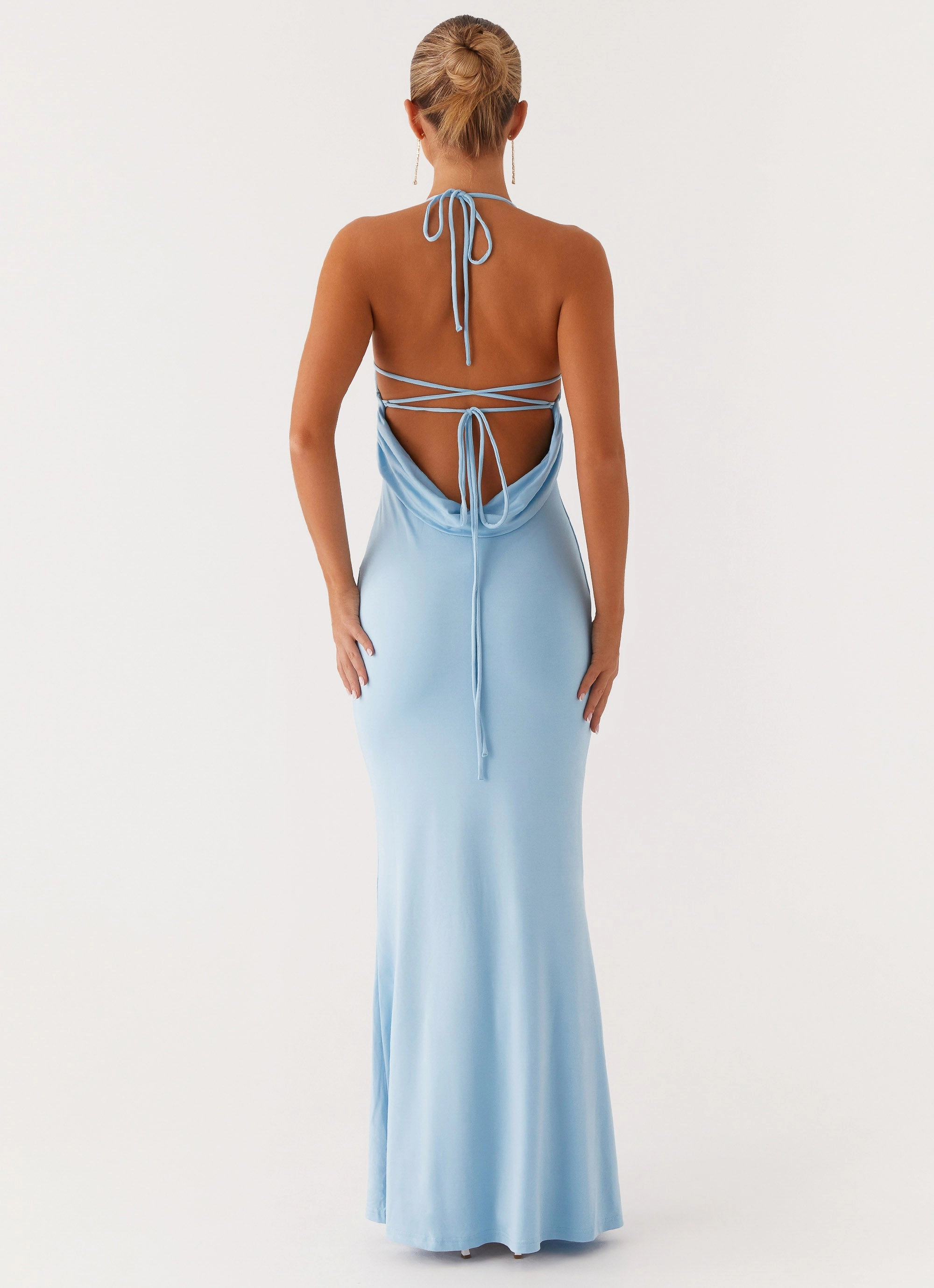 Talk About Us Maxi Dress - Blue Winter Layering Beach Walk