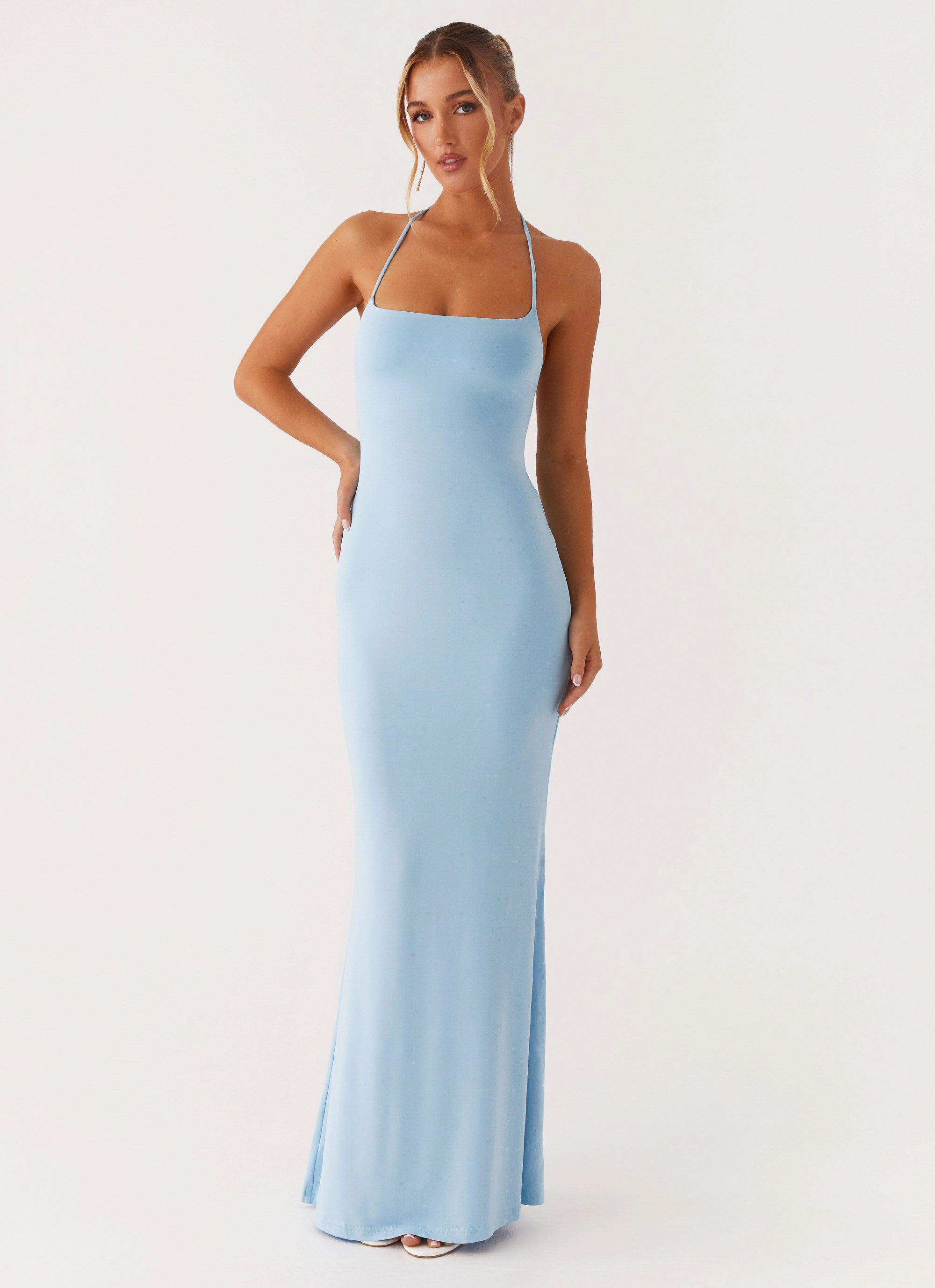 Social Charm Talk About Us Maxi Dress - Blue