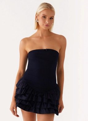 Tamay Mini Dress - Navy Classic Vibe Street Style