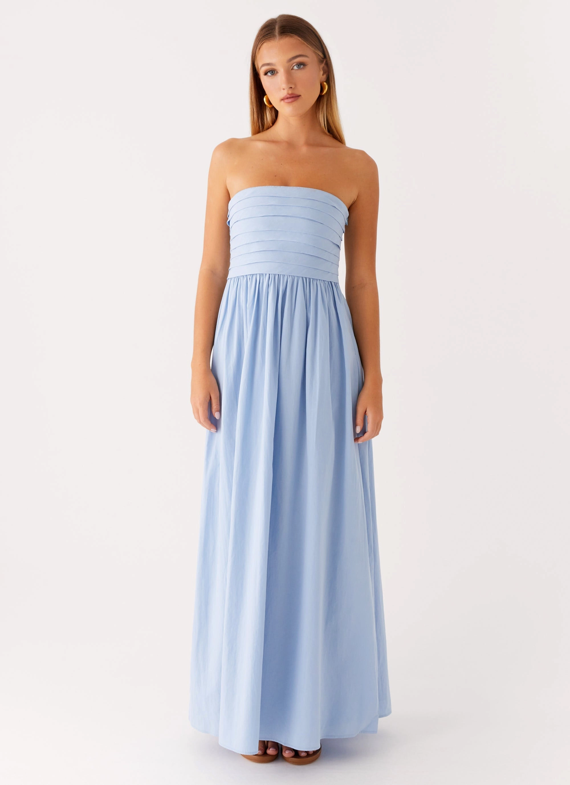 Tamia Maxi Dress - Blue Floral design Lounge Feel