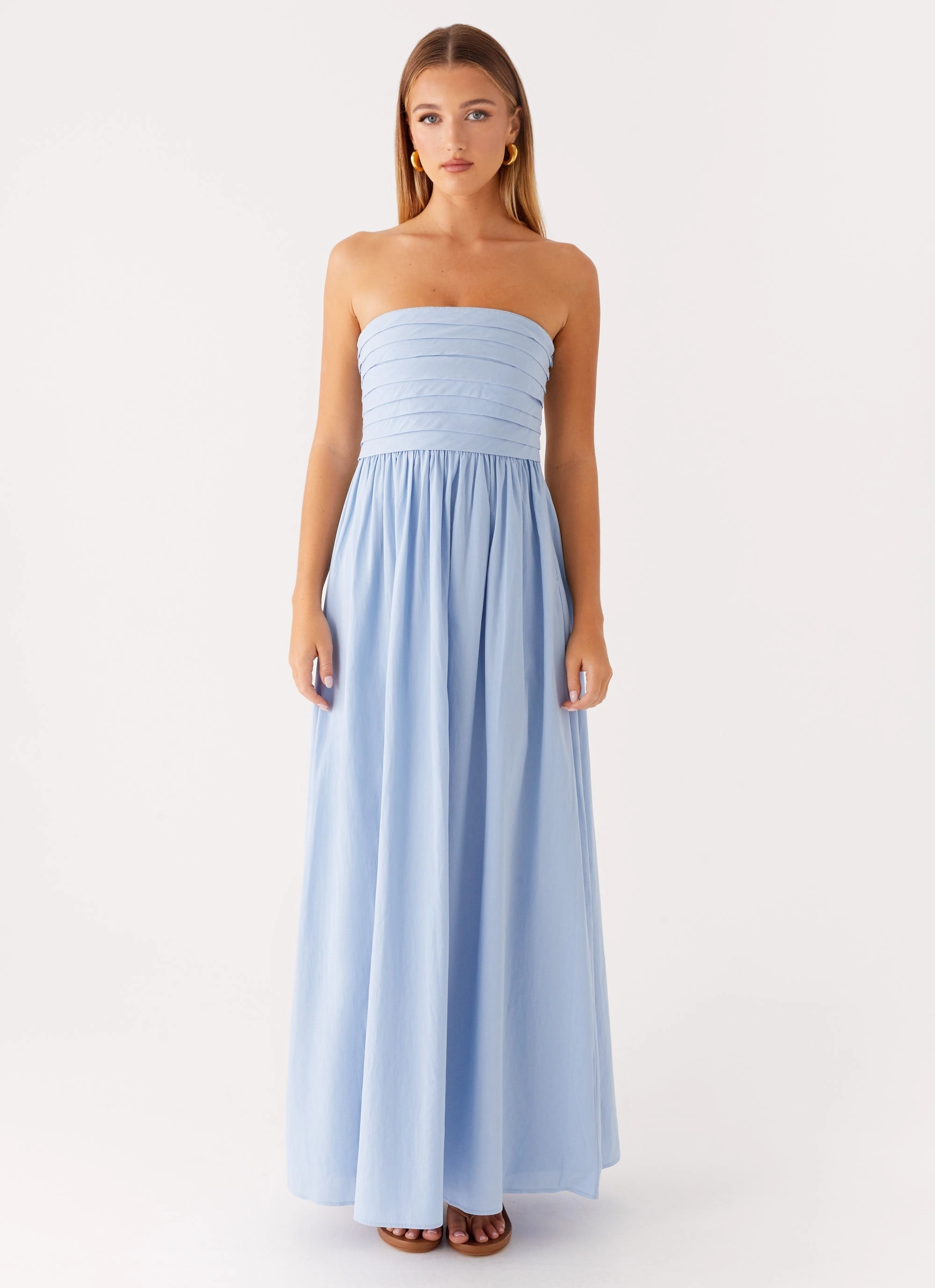 Tamia Maxi Dress - Blue Cozy Texture