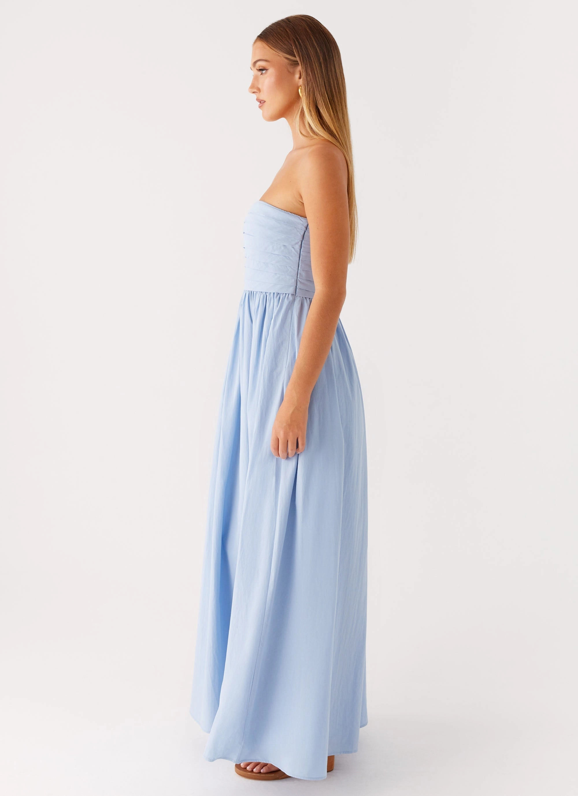 Daytime Mood Romantic dinner wear Tamia Maxi Dress - Blue