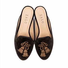 Tassel Mule In Chocolate Comfortable Adaptability