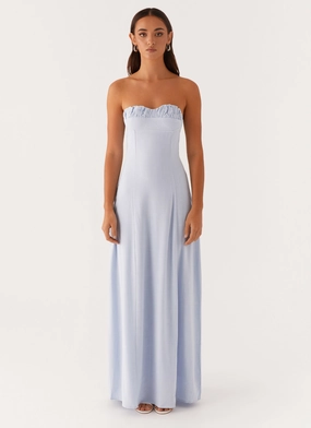 Sophisticated Cut animal-print Tayla Linen Maxi Dress - Blue