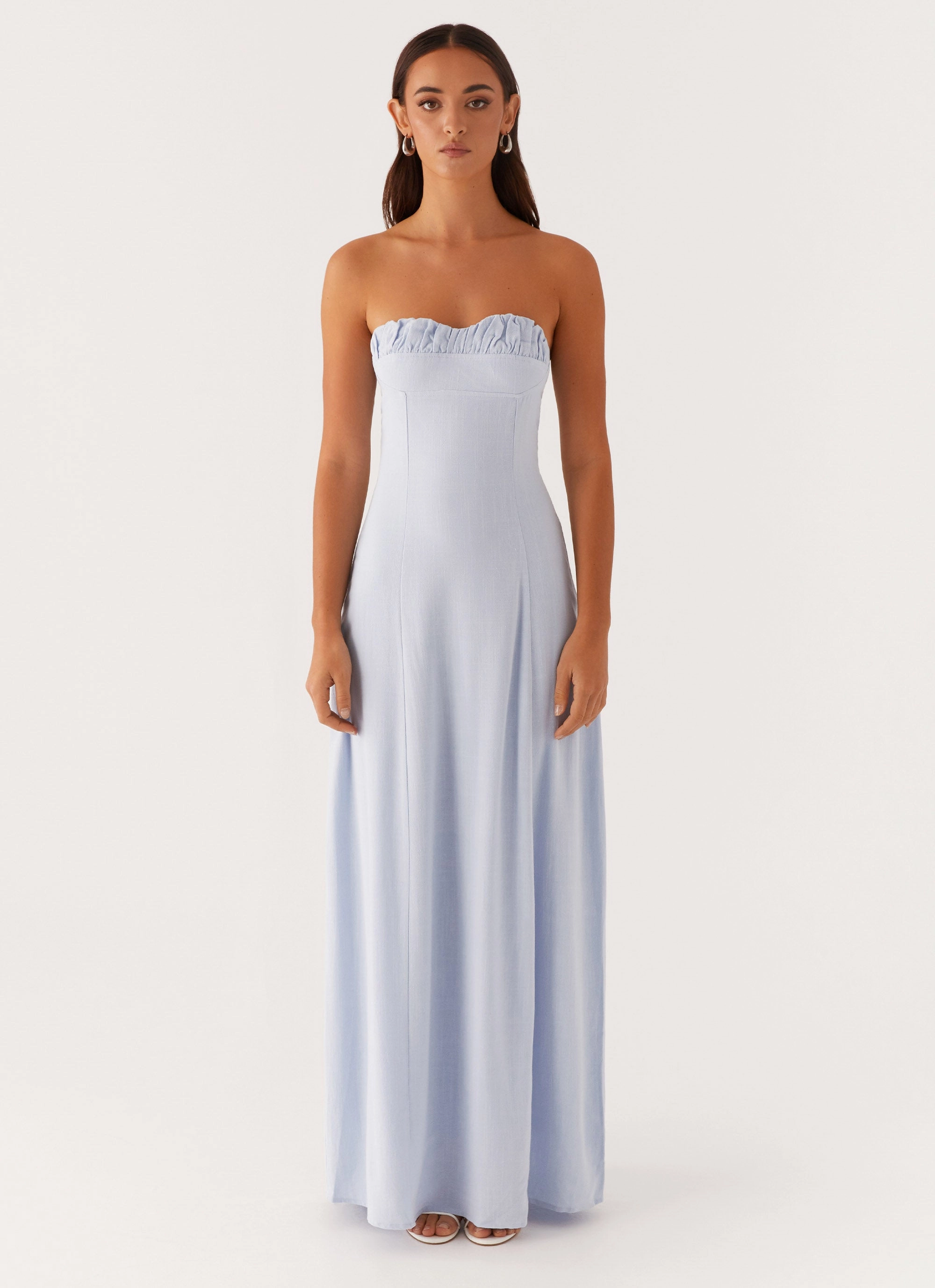 Sophisticated Cut animal-print Tayla Linen Maxi Dress - Blue
