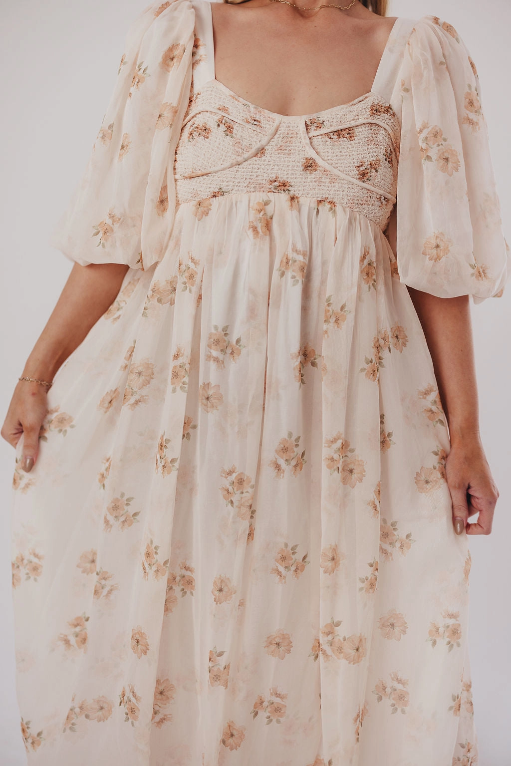 Ready Anytime Harlow Maxi Dress in Taupe Floral - Bump Friendly & Inclusive Sizing (S-3XL)