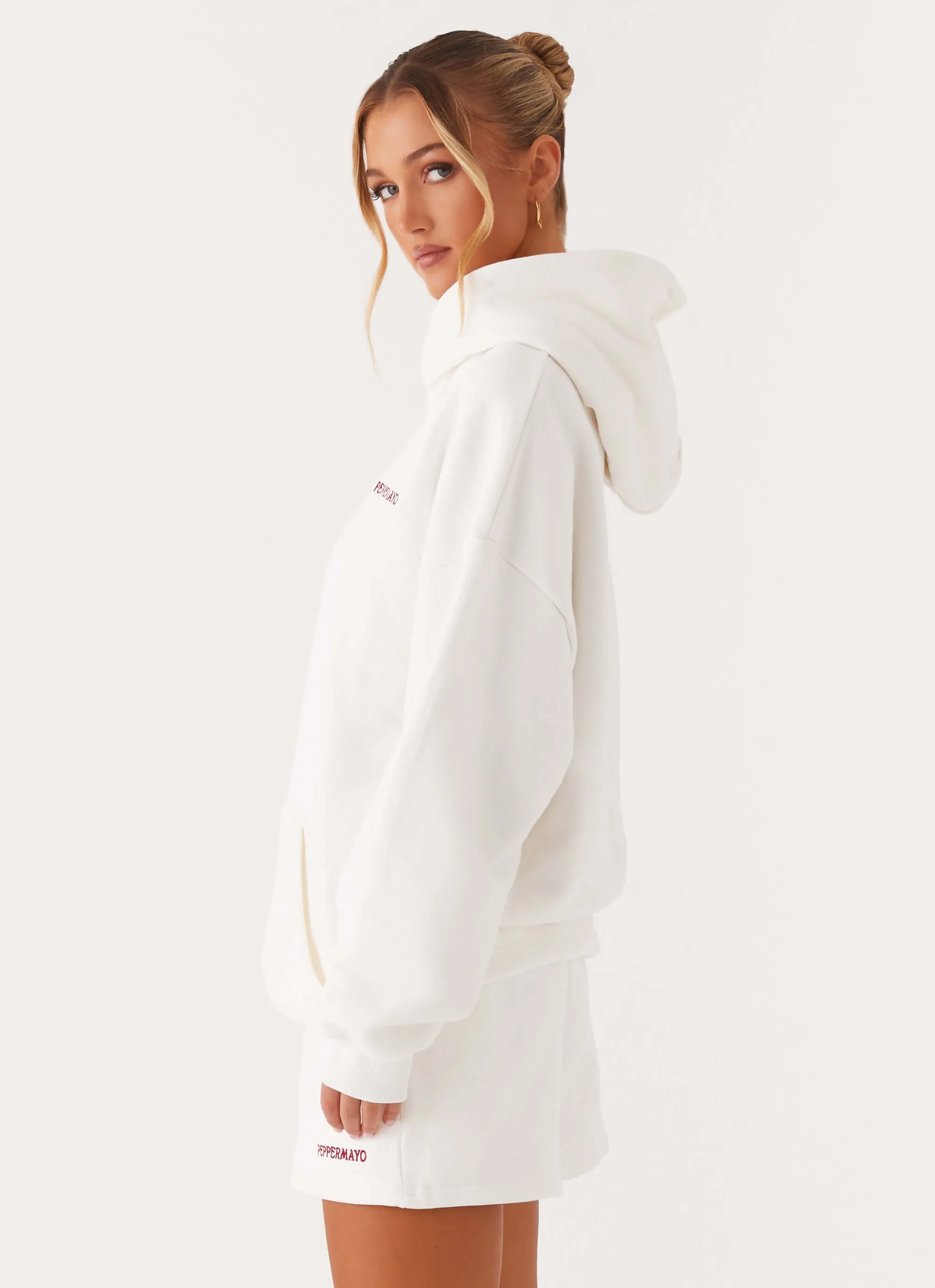 suitable for night wear Signature Oversized Hoodie - Ivory