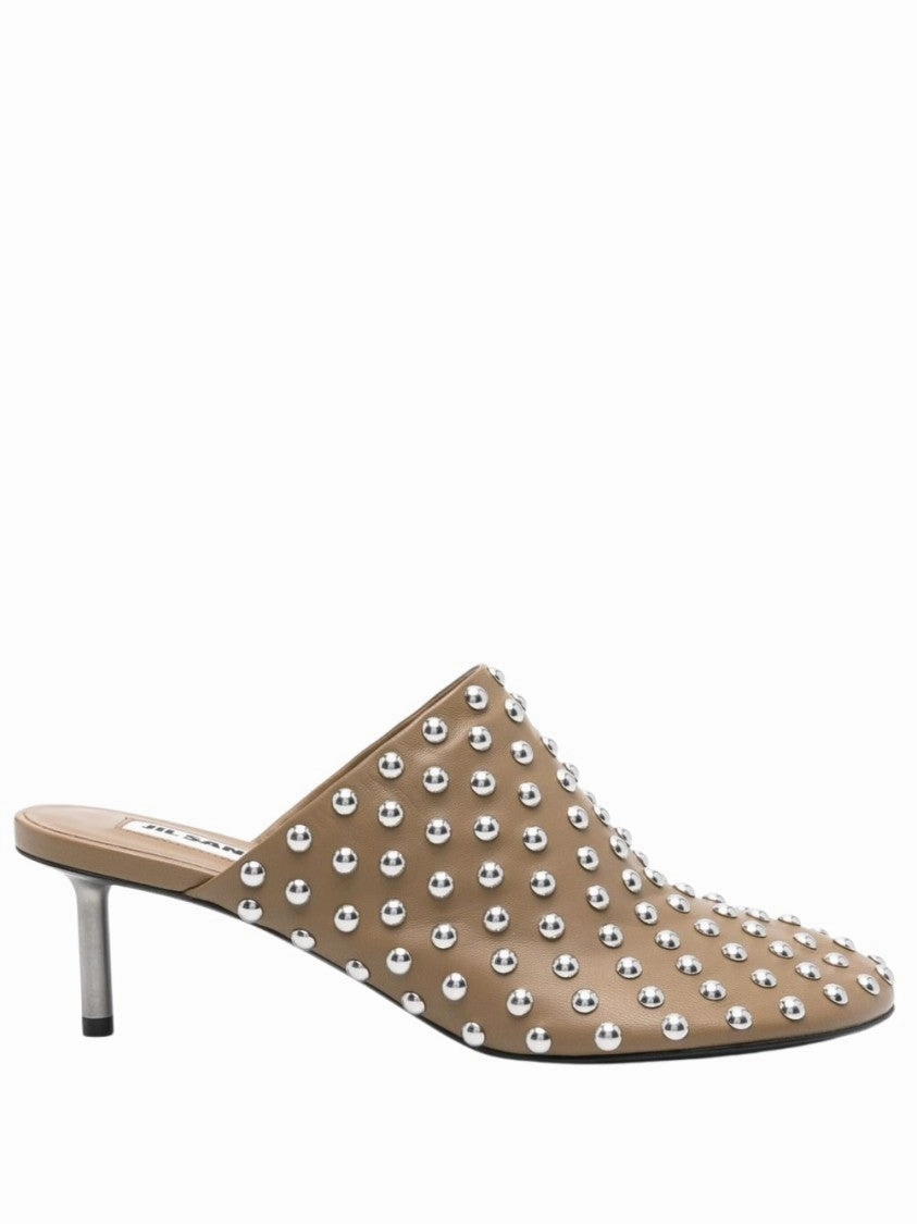 Pointed Toe Mule With Metallic Studs Soft Slip Anti Slip Feature
