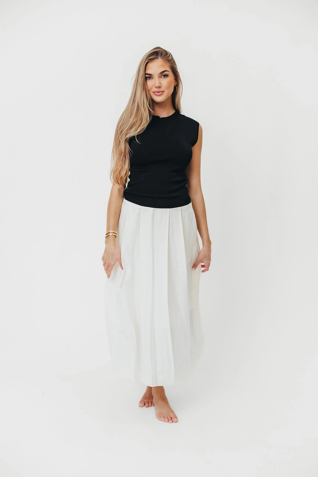 The Cairo Midi Dress in Black/Cream *Final-Sale* Versatile Look