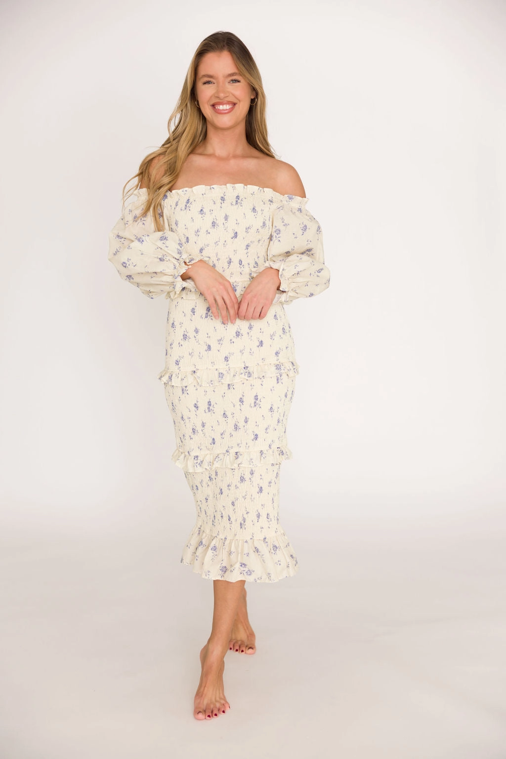 Timeless Fit The Chloe Midi Dress in Blue - Bump Friendly *Final-Sale*