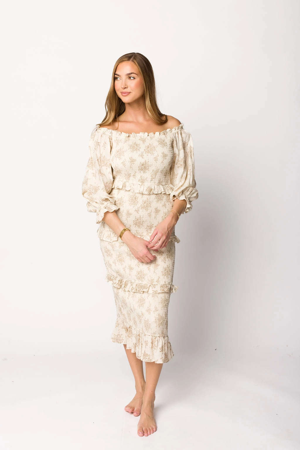 The Chloe Midi Dress in Brown - Bump Friendly *Final-Sale* Comfortable Wear