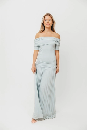 Sleek and Sleek Perfect For Work The Lennox Maxi Dress in Dusty Blue