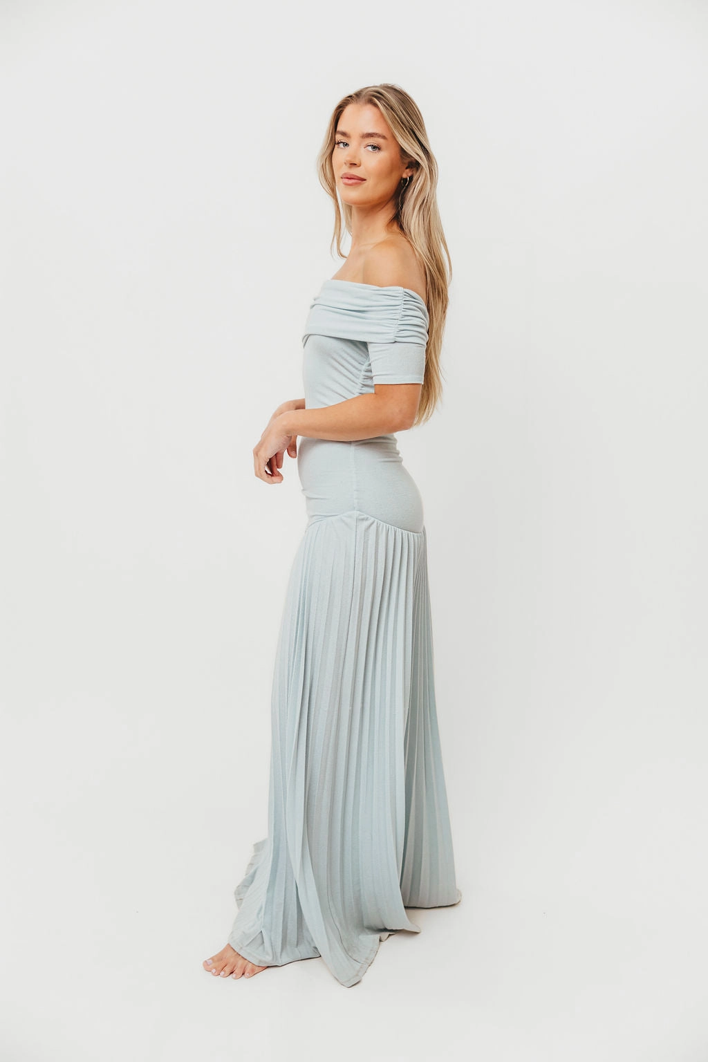 Polished Motion The Lennox Maxi Dress in Dusty Blue
