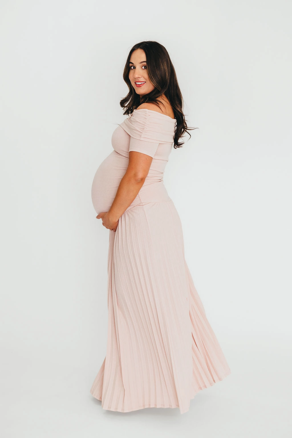 The Lennox Maxi Dress in Dusty Pink Lined interior
