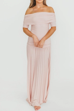 The Lennox Maxi Dress in Dusty Pink Pure Aesthetic Music-Concert