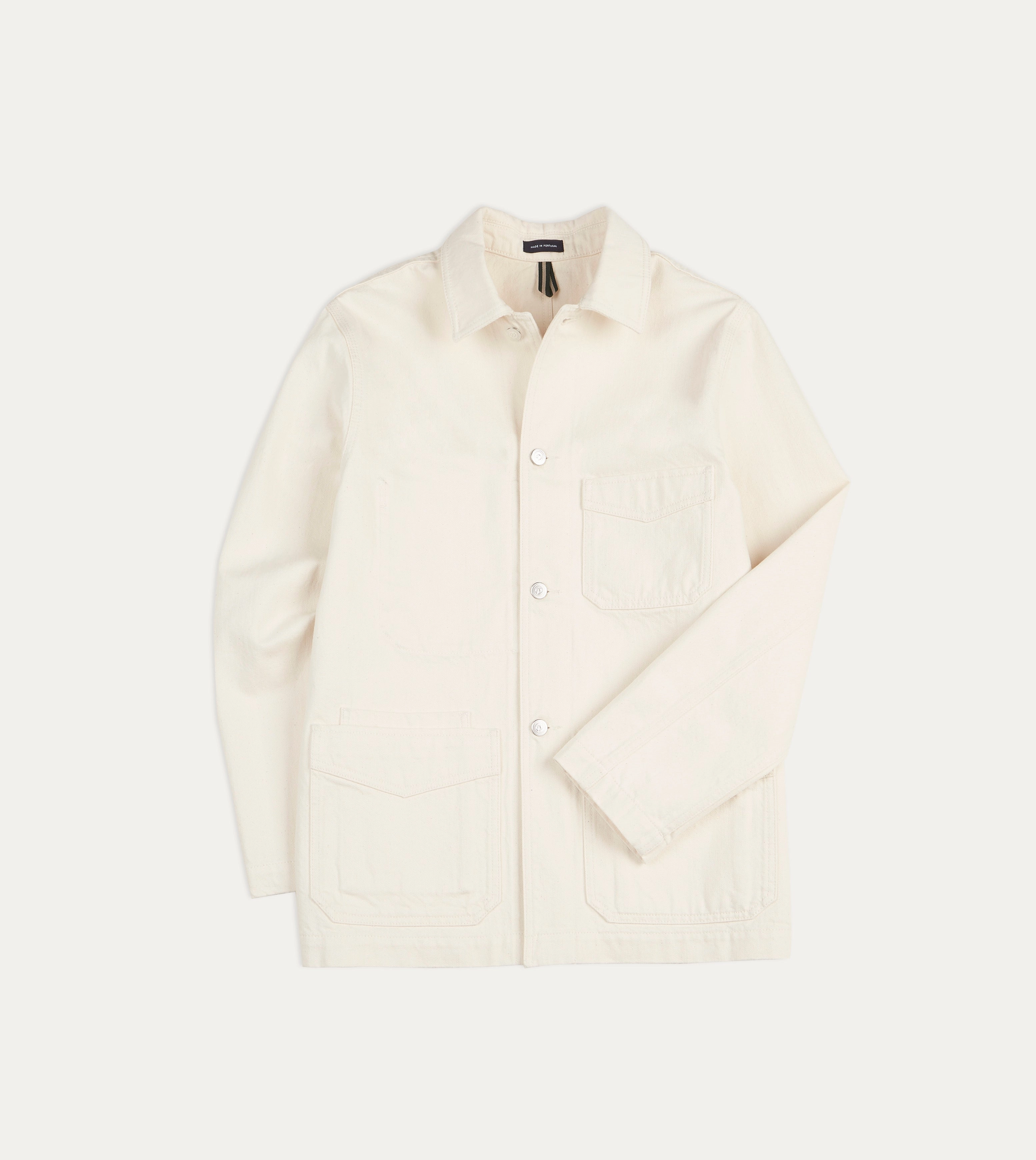 Tear Resistant suitable for video shooting Ecru Selvedge Denim Five-Pocket Chore Jacket