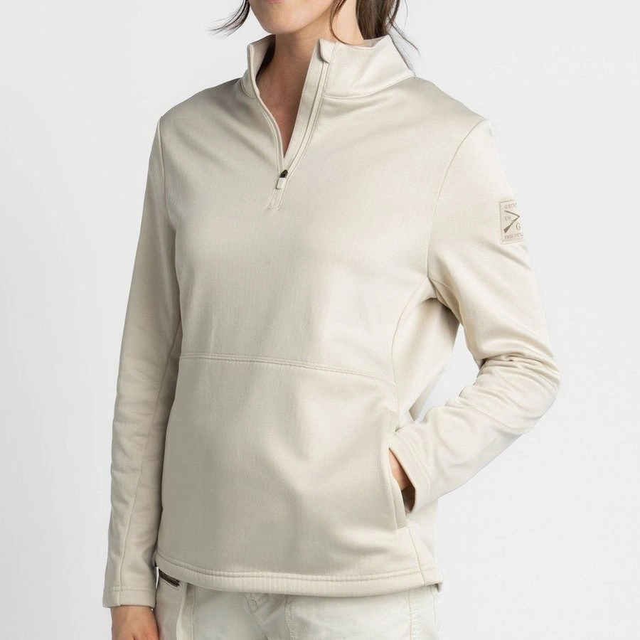 Easy Comfort Street Ready Women's 1/2 Zip Waffle Top - Sand