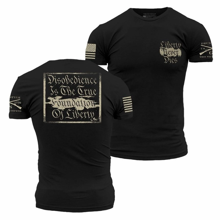 Liberty Never Dies T-Shirt - Black Breathable Waist