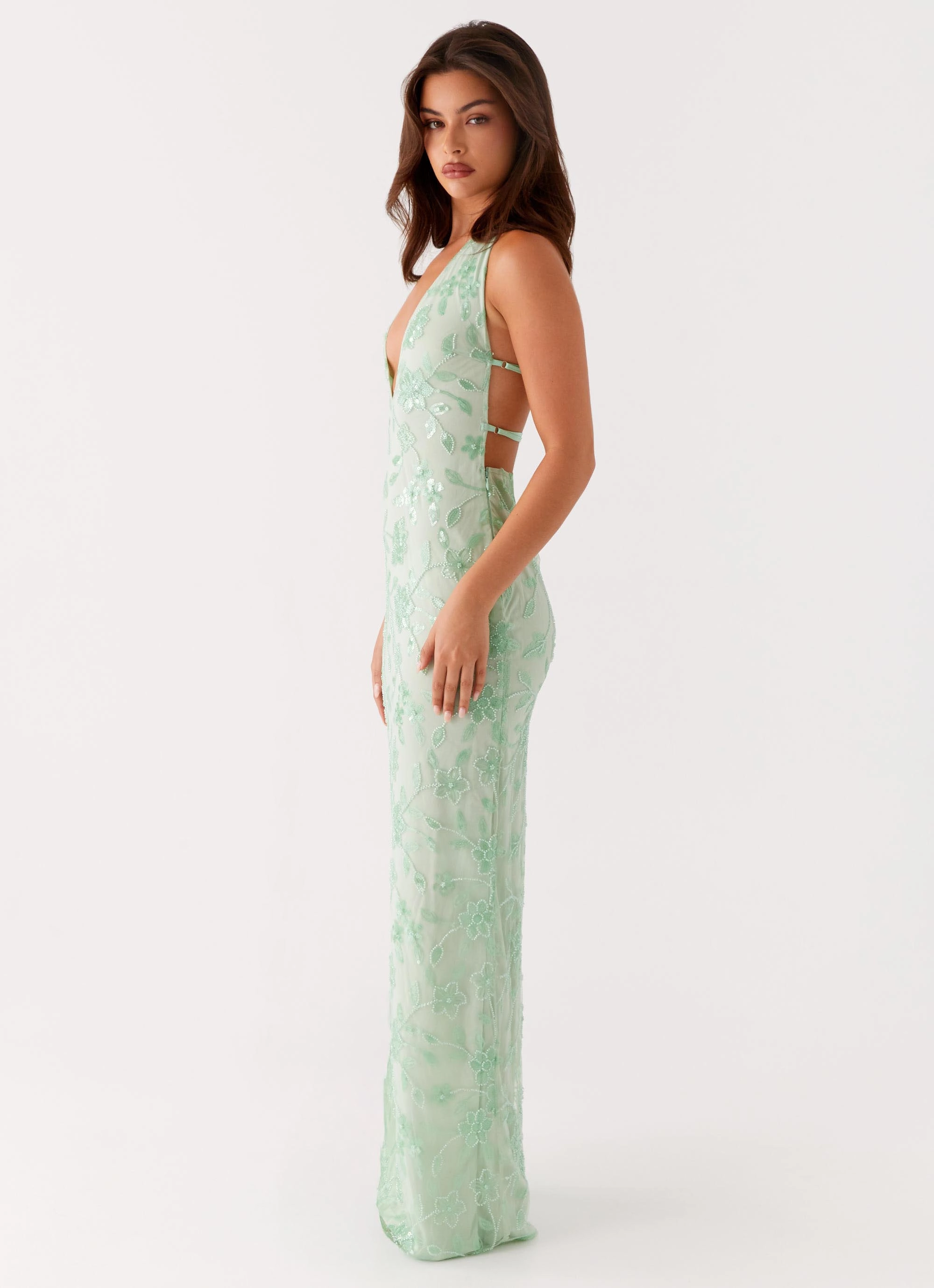 Cydney Beaded Maxi Dress - Sage Timeless Wearable