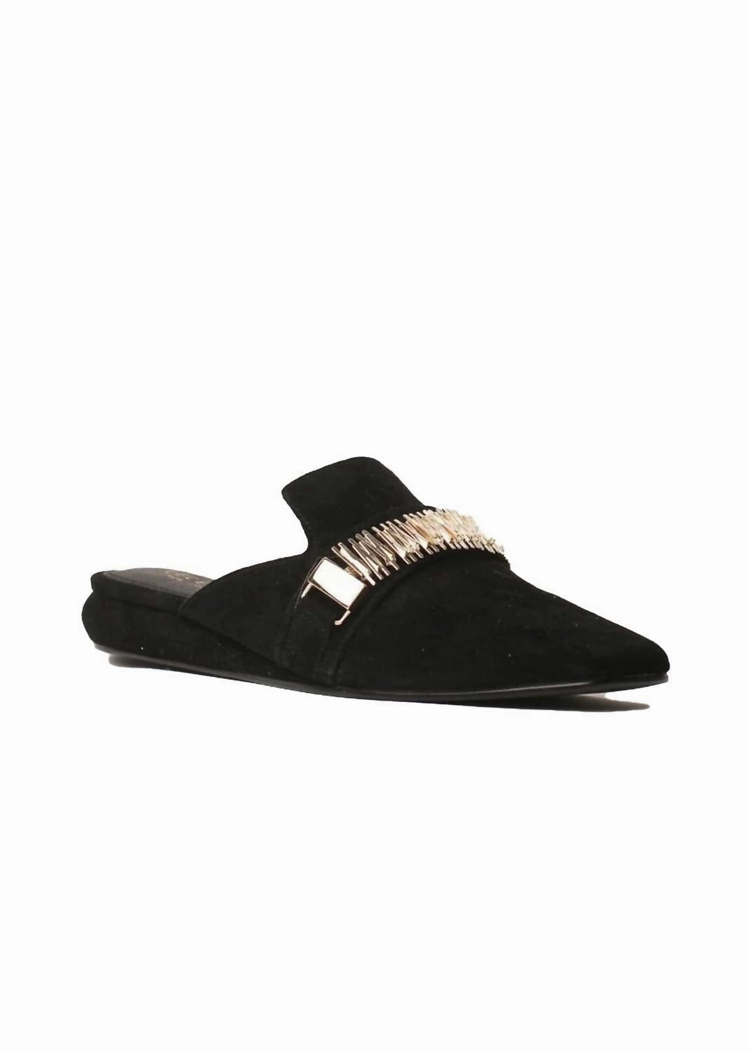 Reusable Propulsion plate Women's Flipper Mule In Black Suede