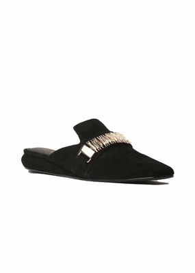 Reusable Propulsion plate Women's Flipper Mule In Black Suede