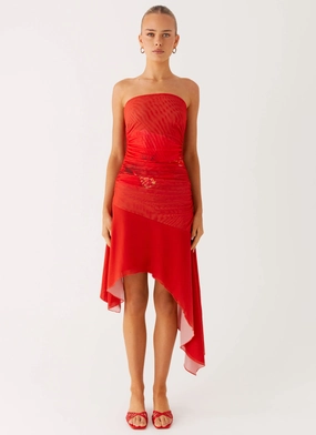 Think About It Midi Dress - Fire Red Summer Staple Clean Stitch