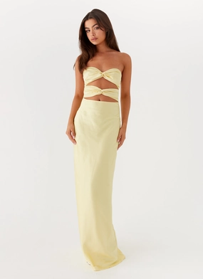 Skin-friendly Tianna Strapless Maxi Dress - Yellow