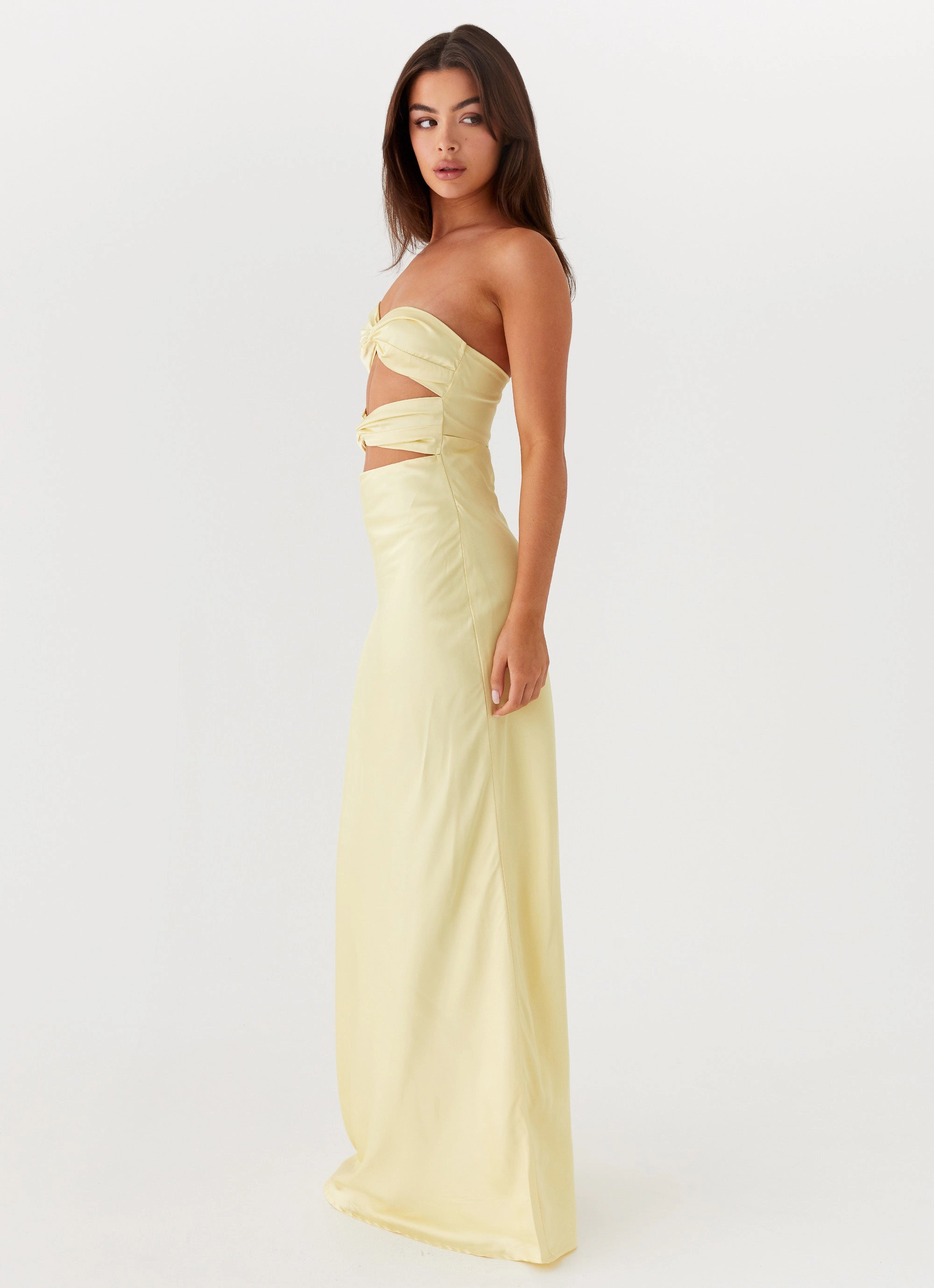 Tianna Strapless Maxi Dress - Yellow Slimming Shape