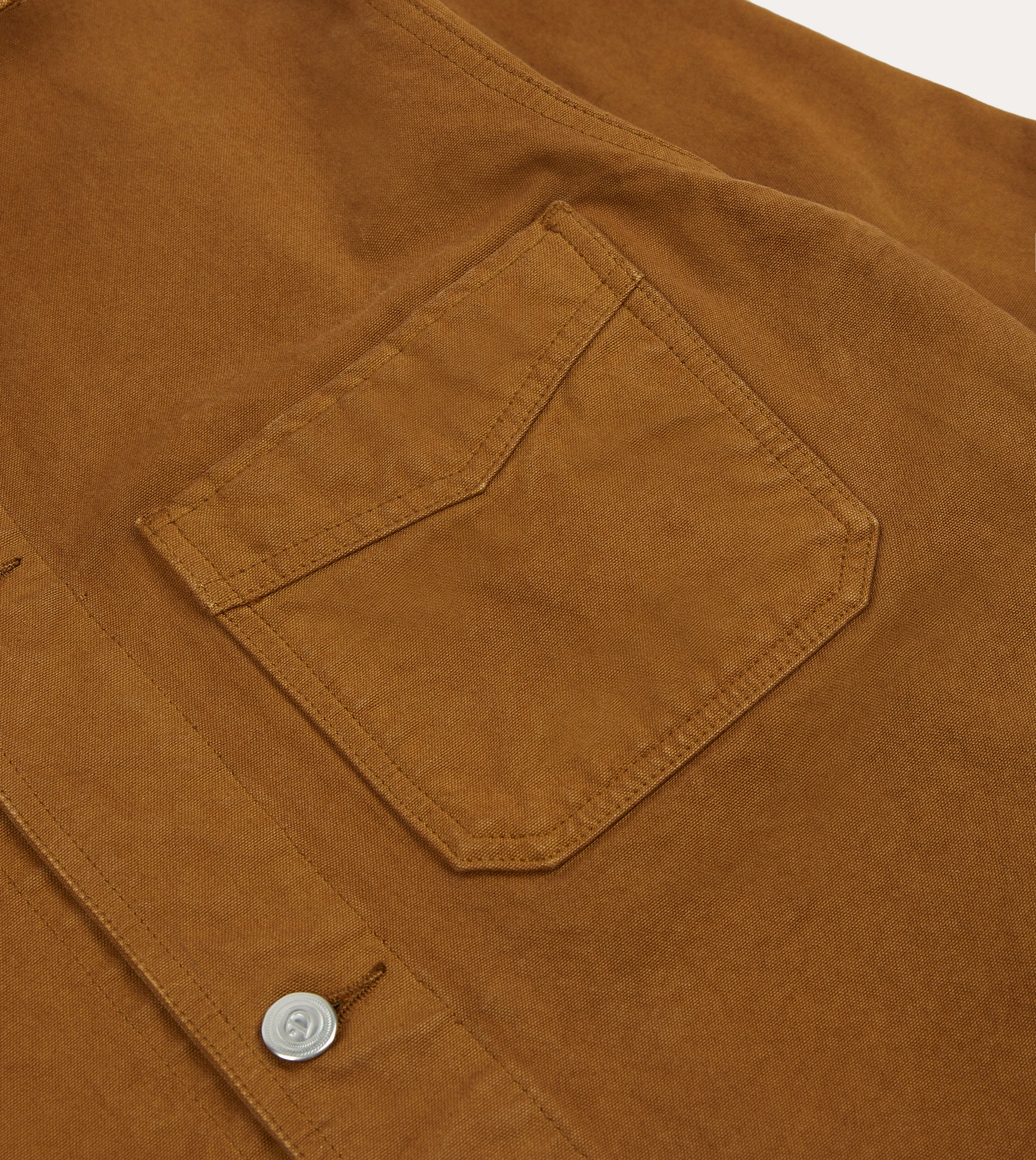 Reflective Safety Details Tobacco Cotton Duck Canvas Five-Pocket Chore Jacket