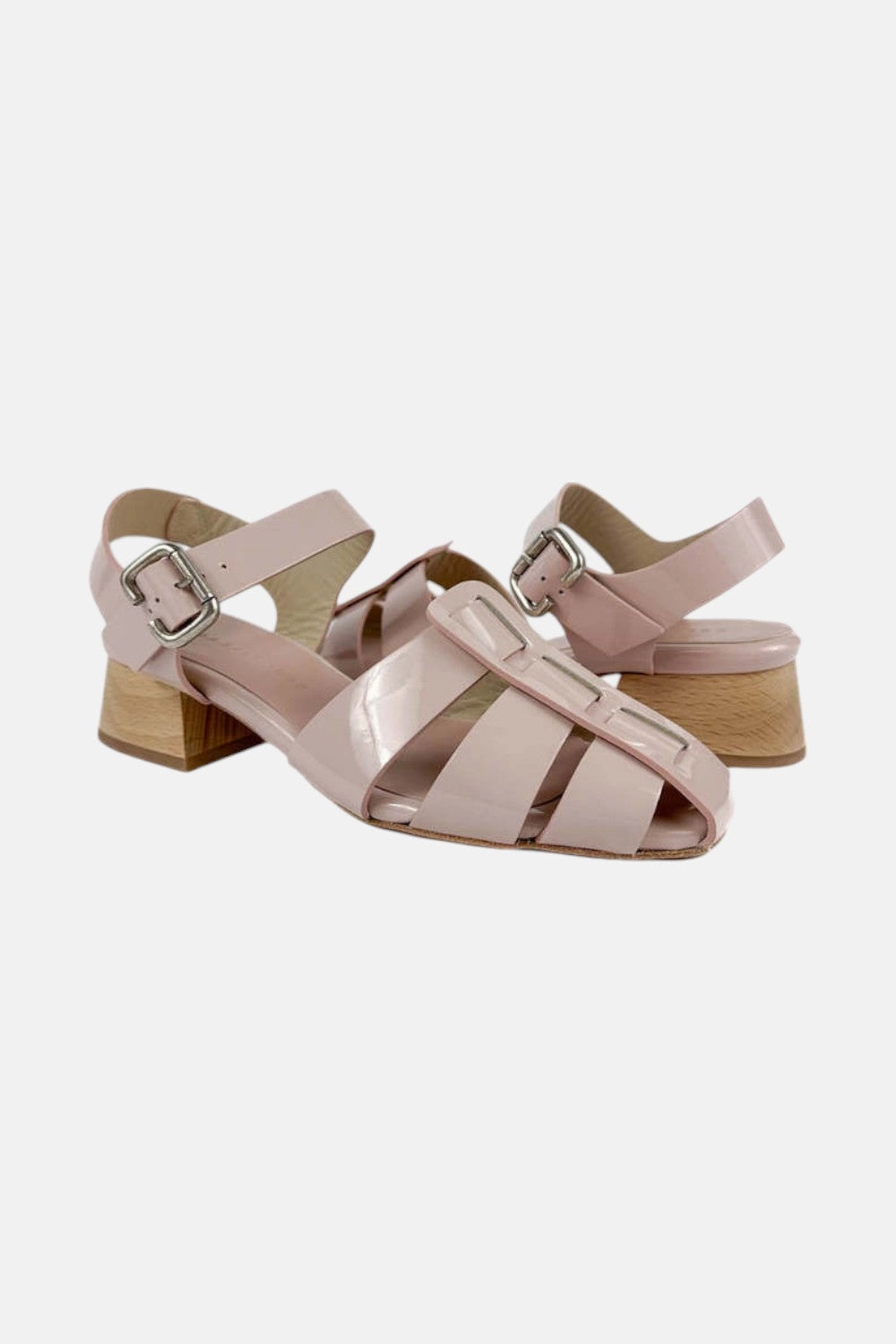 Freda Salvador Hattie Fisherman Mid-heel Sandals in Ballet Pink Relaxing Fit